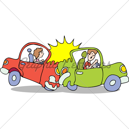 Cartoon Smashed Car Clipart
