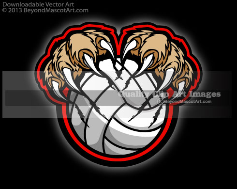 Cougars Volleyball   Cougar Claw Volleyball Clip Art 1075