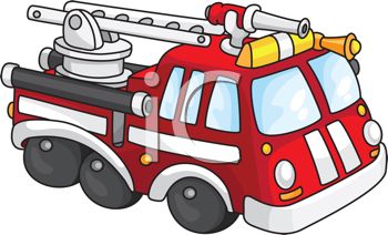 Fire Truck Black And White Clipart