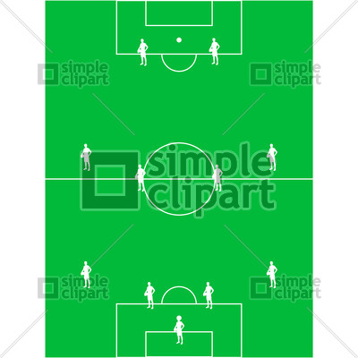 Football  Soccer  Field With The Arrangement Of Players 4 4 2 21215