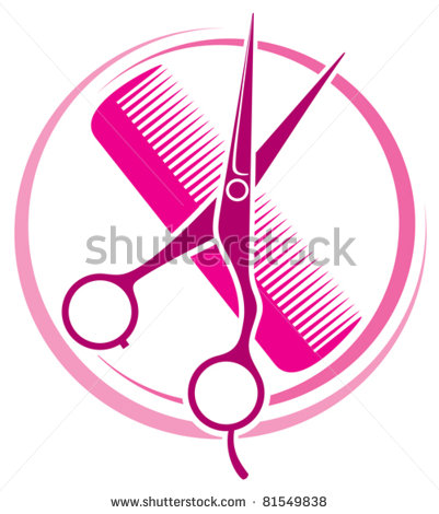 Hair Salon Design  Haircut Or Hair Salon Symbol    Stock Vector