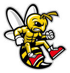 Hornet Mascot Cartoon Bee Mascot Vector Clip Art Illustration With