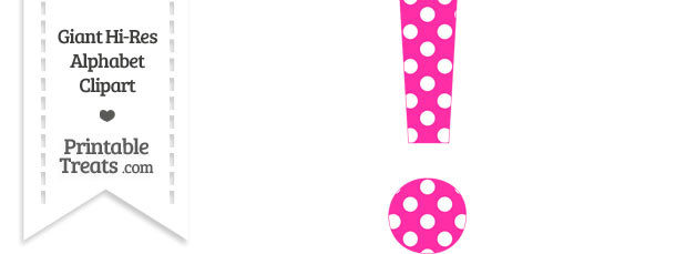 Hot Pink Polka Dot Exclamation Mark Clipart