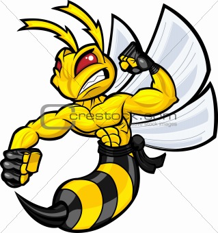 Image 2932189  Fighting Wasp Mascot From Crestock Stock Photos