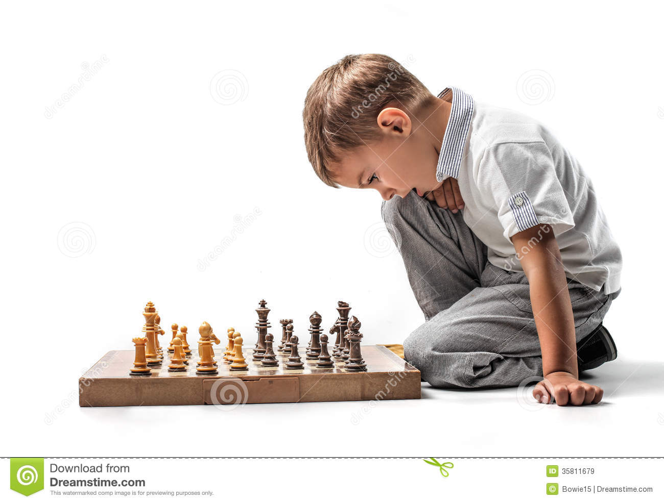 Kid Playing Chess Royalty Free Stock Images   Image  35811679
