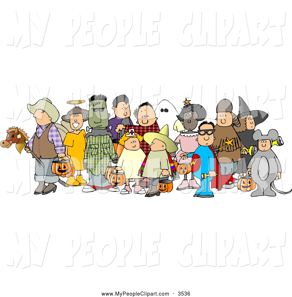Larger Preview  Clip Art Of A Group Of Adults And Children Wearing