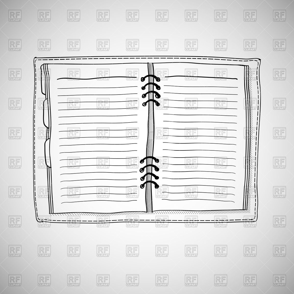 Of Open Spiral Notebook Download Royalty Free Vector Clipart  Eps