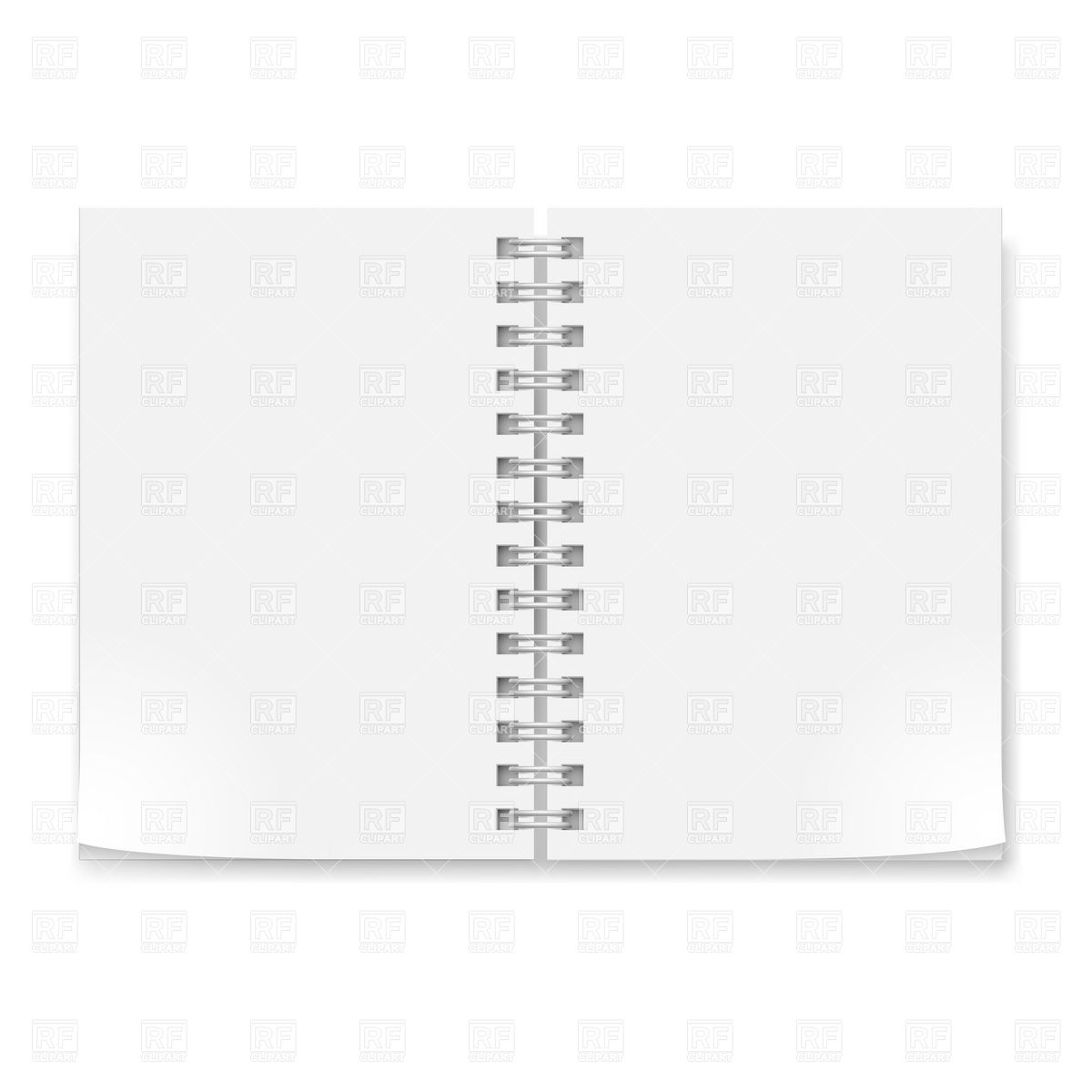 Open Notebook With Blank Pages And Ring Binder 16152 Design Elements    