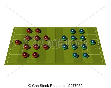 Soccer Field With The Tactical Scheme Of Arrangement Of Players