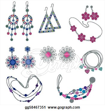       Vector Set Of Fashion Jewelry  Stock Clip Art Gg58467351   Gograph