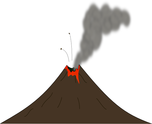 Volcano With Smoke And Lava Clip Art At Clker Com   Vector Clip Art