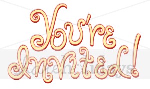 Yellow You Re Invited Clipart   Party Clipart   Backgrounds