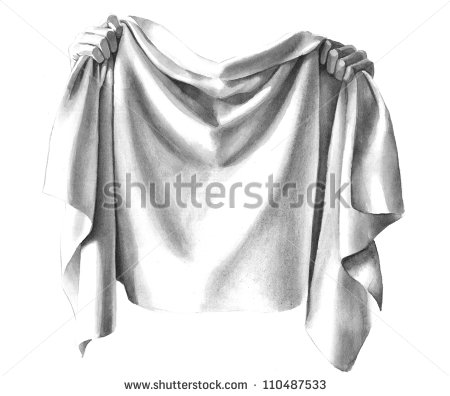 Black And White Hand Drawn Clip Art Of Hands Holding A Draped Cloth