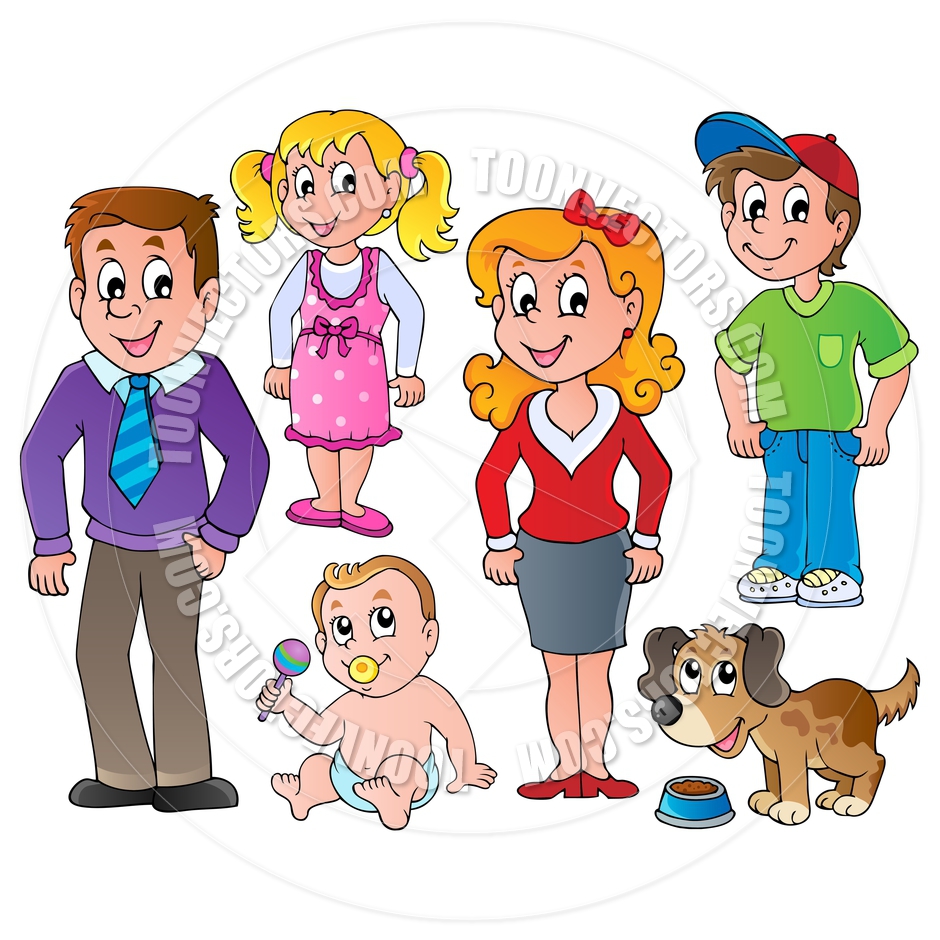 Cartoon People And Family Collection By Clairev   Toon Vectors Eps