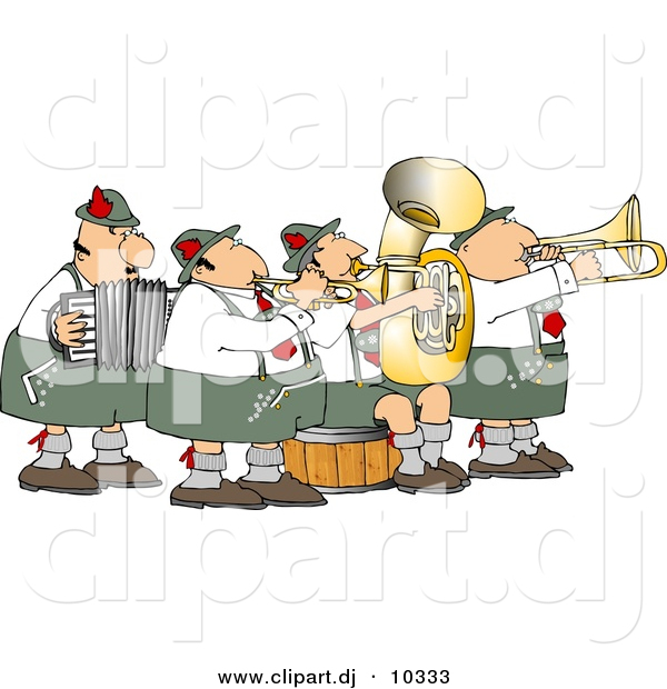 Clipart Of A Cartoon German Band Playing Music By Djart    10333