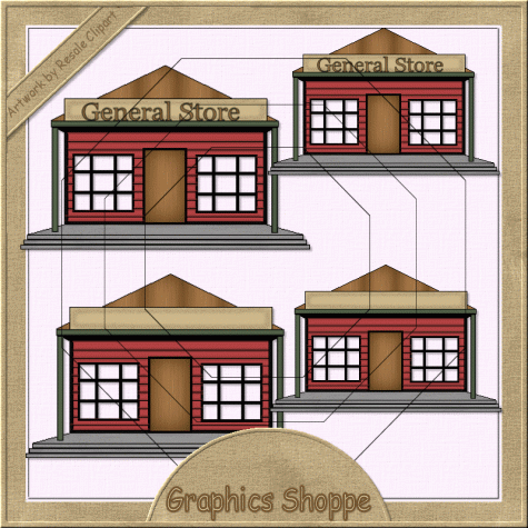 General Store Log Cabin Clip Art Graphics By Resale Clipart    0 75