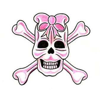 Girly Skull And Crossbones Tattoo Design   Tattoowoo 
