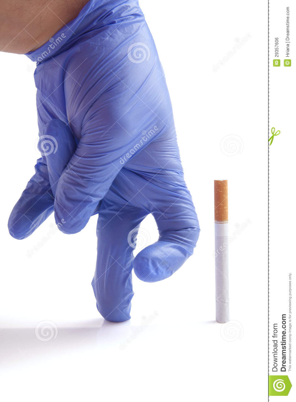 Gloved Hand Throwing Cigarette Quit Smoking Metaphor Royalty Free