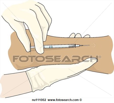 Gloved Hands Injecting Medication Into Intradermal Site On Inside Of