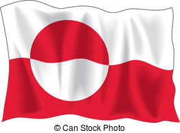 Greenland Flag   Waving Flag Of Greenland Isolated On White