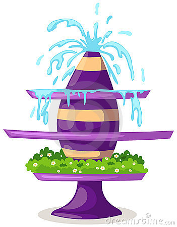 Illustration Of Isolated Cartoon Fountain On White Background
