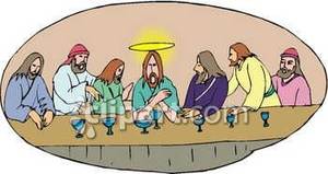 Jesus At The Last Supper   Royalty Free Clipart Picture