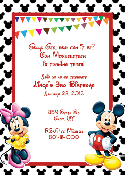 Mickey Mouse Invitation Templates Printable Free