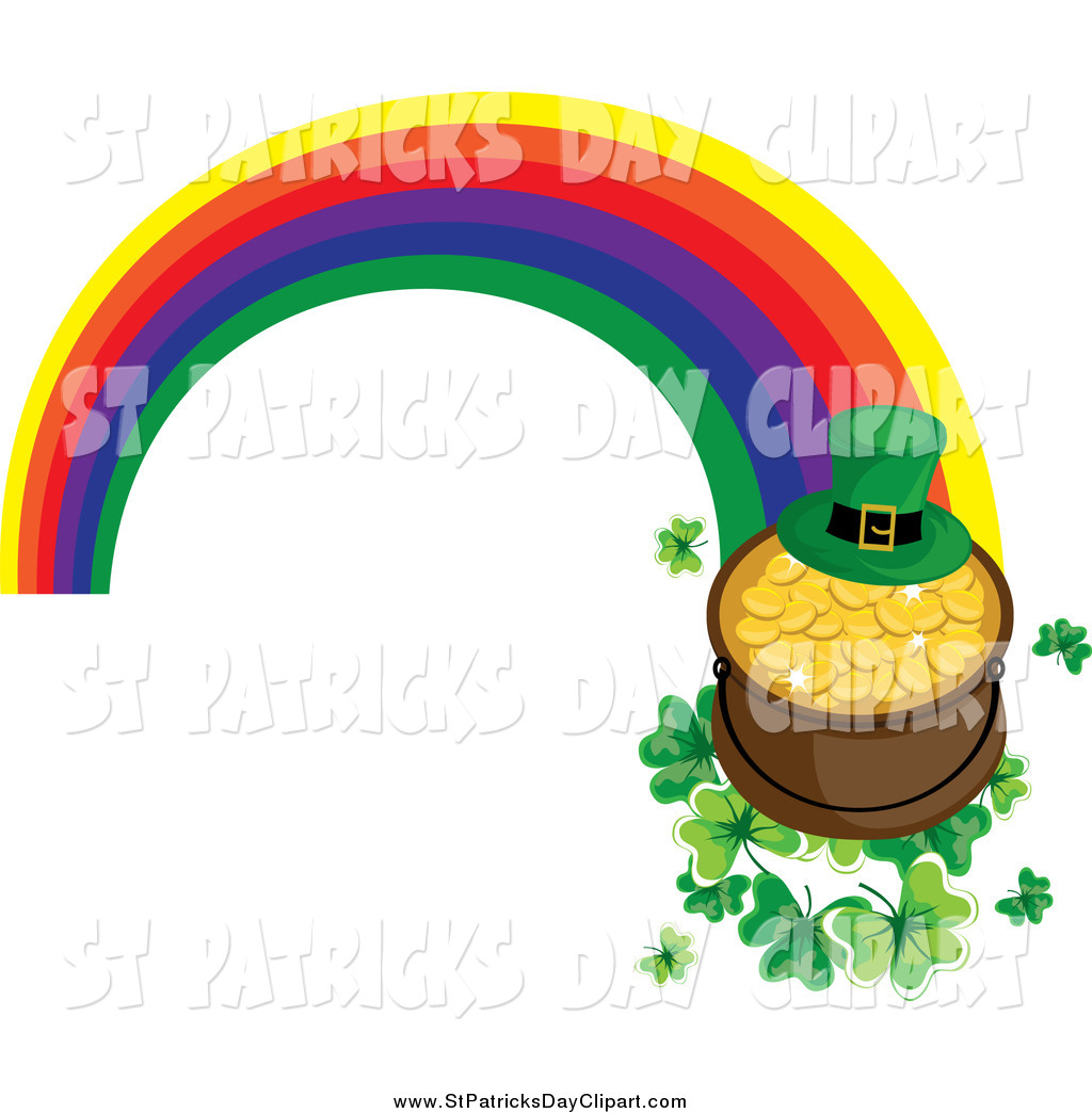 Of A Rainbow And St Patricks Day Pot Of Gold By Pams Clipart    593
