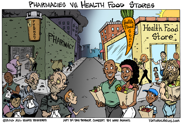 Pharmacies Vs  Health Food Stores  Comic