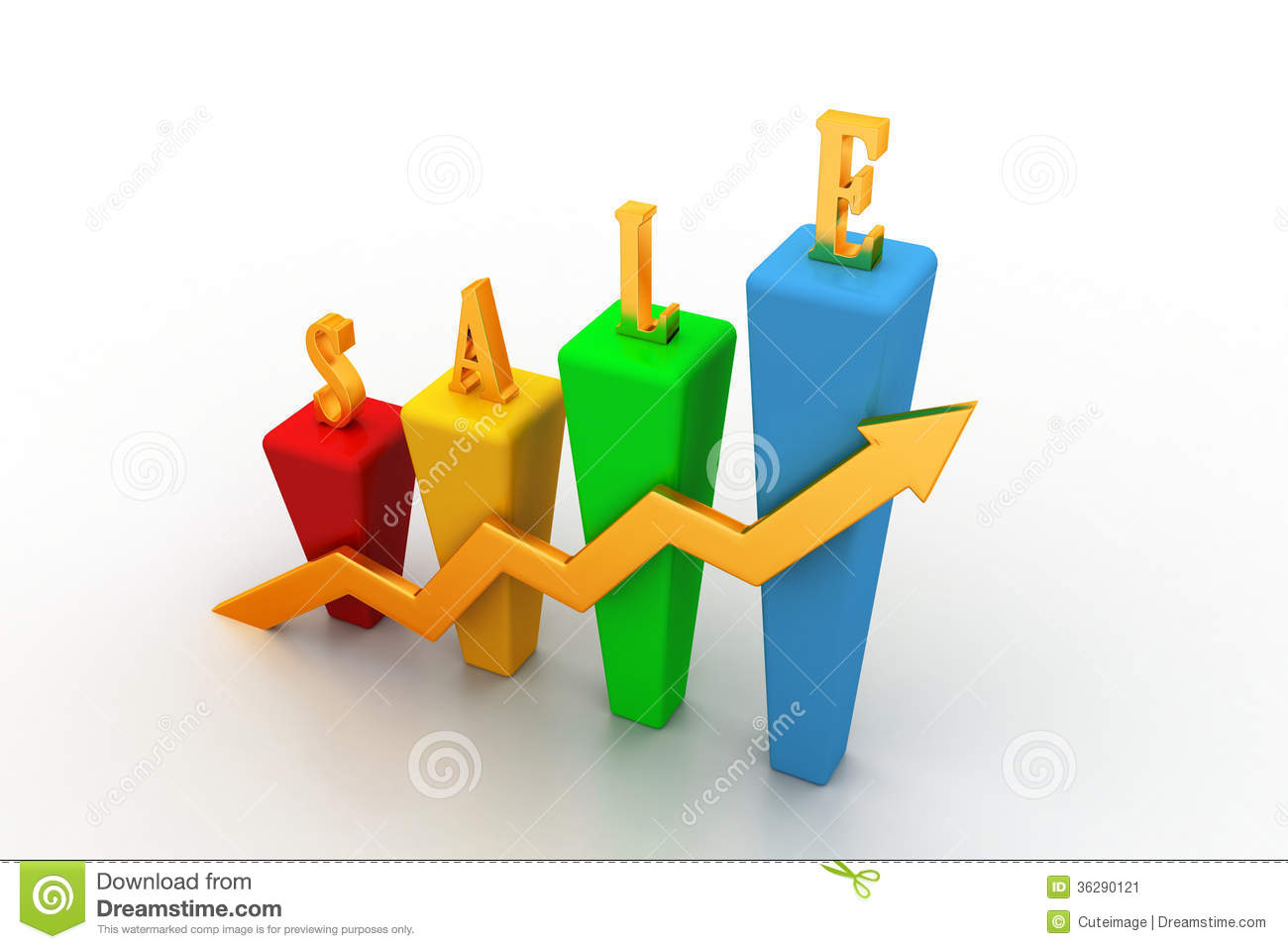 Sales Report Clipart 3d Bar Chart And Sales Growth