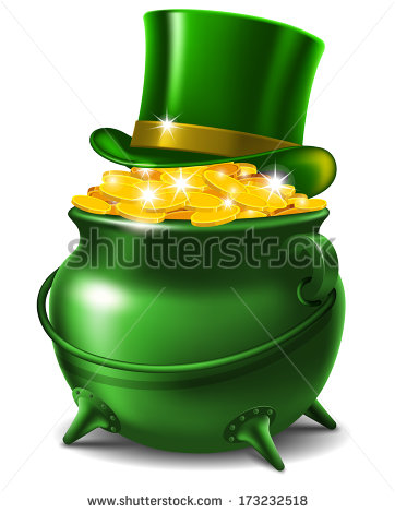 St  Patrick S Day Symbols   Leprechaun Hat And Pot Of Gold  Vector    