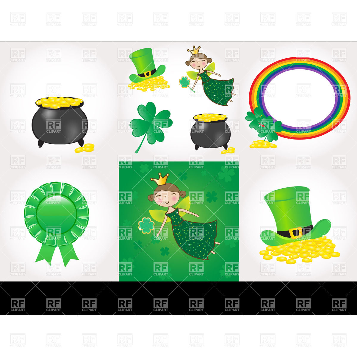 St  Patrick S Day Symbols   Pot Of Gold Fairy And Other Elements    