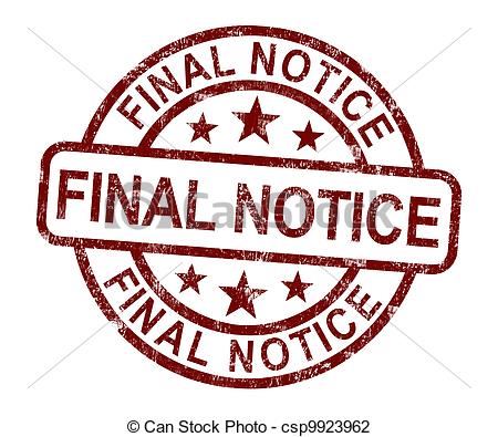 Stock Illustration   Final Notice Stamp Shows Outstanding Payment Due