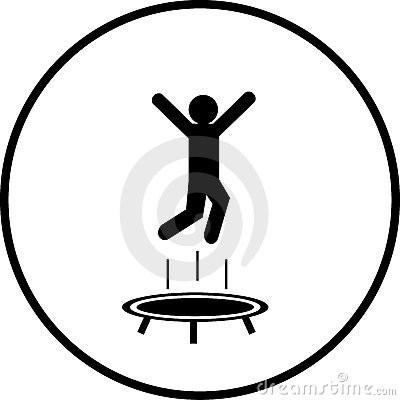 Vector Illustration Of A Man Jumping In A Trampoline To Be Used As A