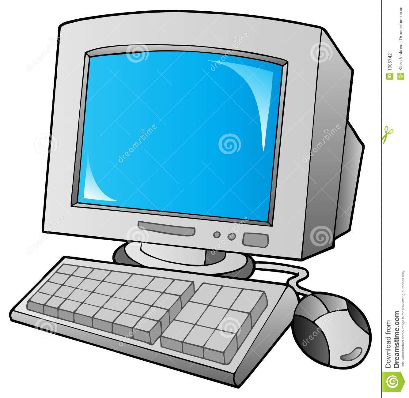 Cartoon Desktop Computer   Illustration