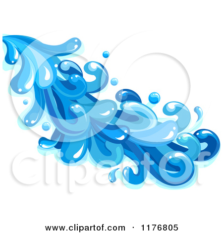 Cartoon Of A Blue Splash Or Wave 2   Royalty Free Vector Clipart By