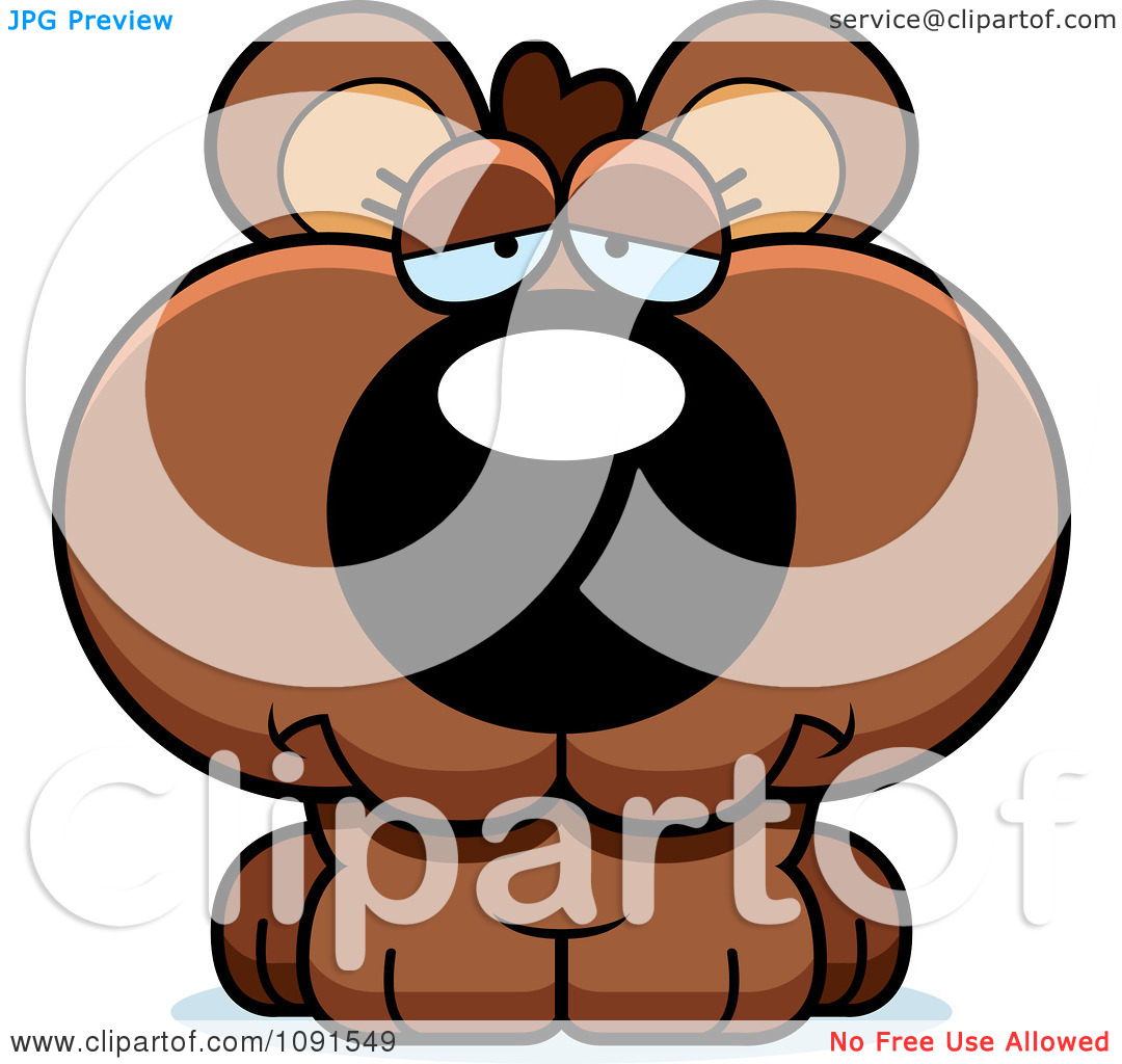 Clipart Cute Sad Bear Cub   Royalty Free Vector Illustration By Cory