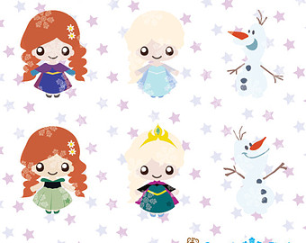 Cute Chibi Frozen Princess Clipart Frozen Clipart Cute Princess Pack 3