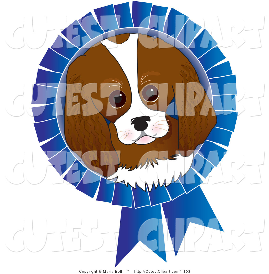 Dog Face On A Blue Prize Ribbon For A Dog Show By Maria Bell 1303 Jpg