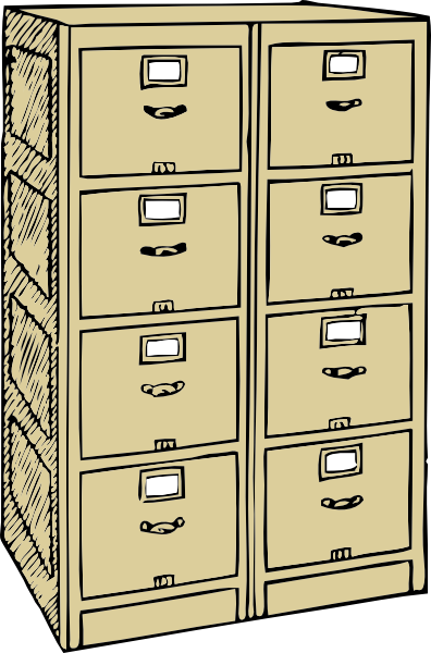Double Drawer File Cabinet Clip Art At Clker Com   Vector Clip Art