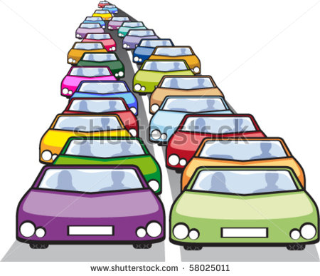 Double Row Of Cars In Traffic Stock Vector 58025011   Shutterstock