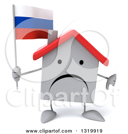 Down And Holding A Russian Flag   Royalty Free Illustration By Julos