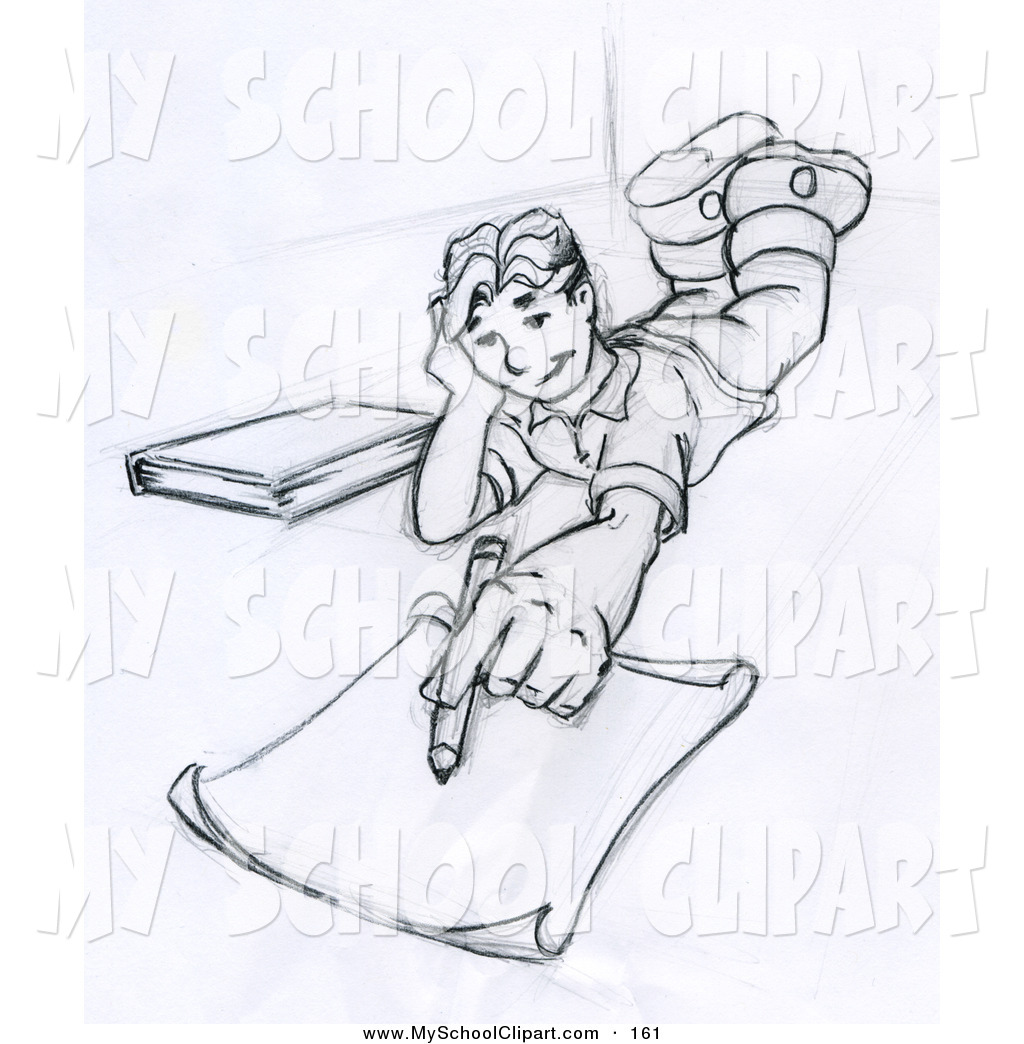 File Name Clip Art Of An Elementary School Boy Lying On The Ground