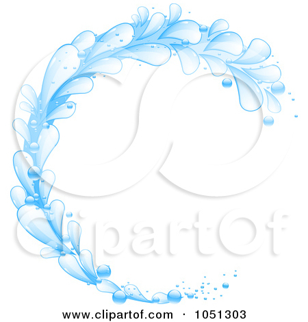 Free Vector Clip Art Illustration Of A Blue Bubbly Wave Circle Frame