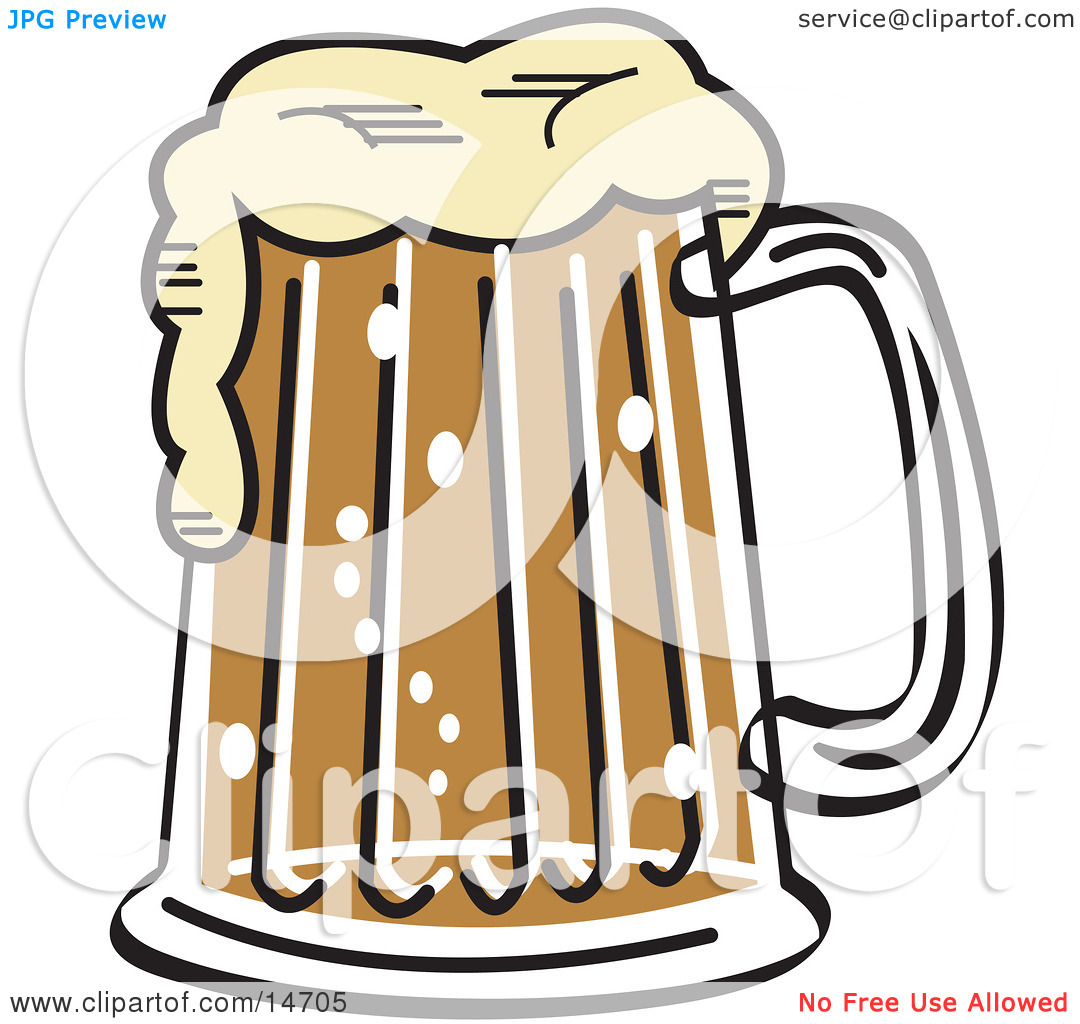 Frothy Mug Of Beer In A Bar Clipart Illustration By Andy Nortnik