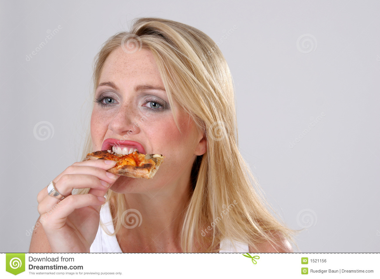 Girl Eating Pizza Royalty Free Stock Image   Image  1521156