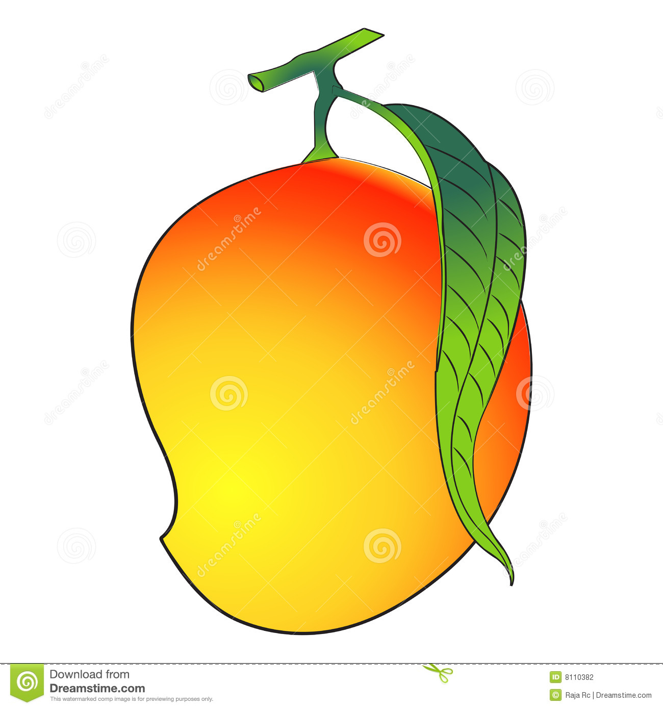 Illustration Mango On Isolated Background