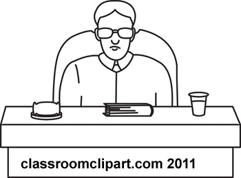 Legal   Legal 1 Judge On Bench In Court Outline   Classroom Clipart