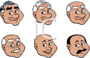 Of A Variety Of Older Mens Hairstyles   Royalty Free Clipart Picture