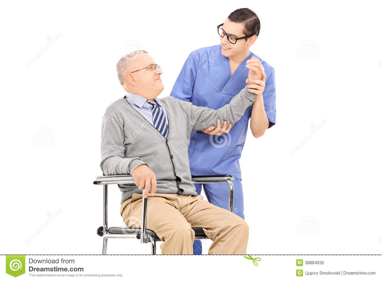 Physiotherapist Doing An Exam On Senior Gentleman Stock Photo   Image    